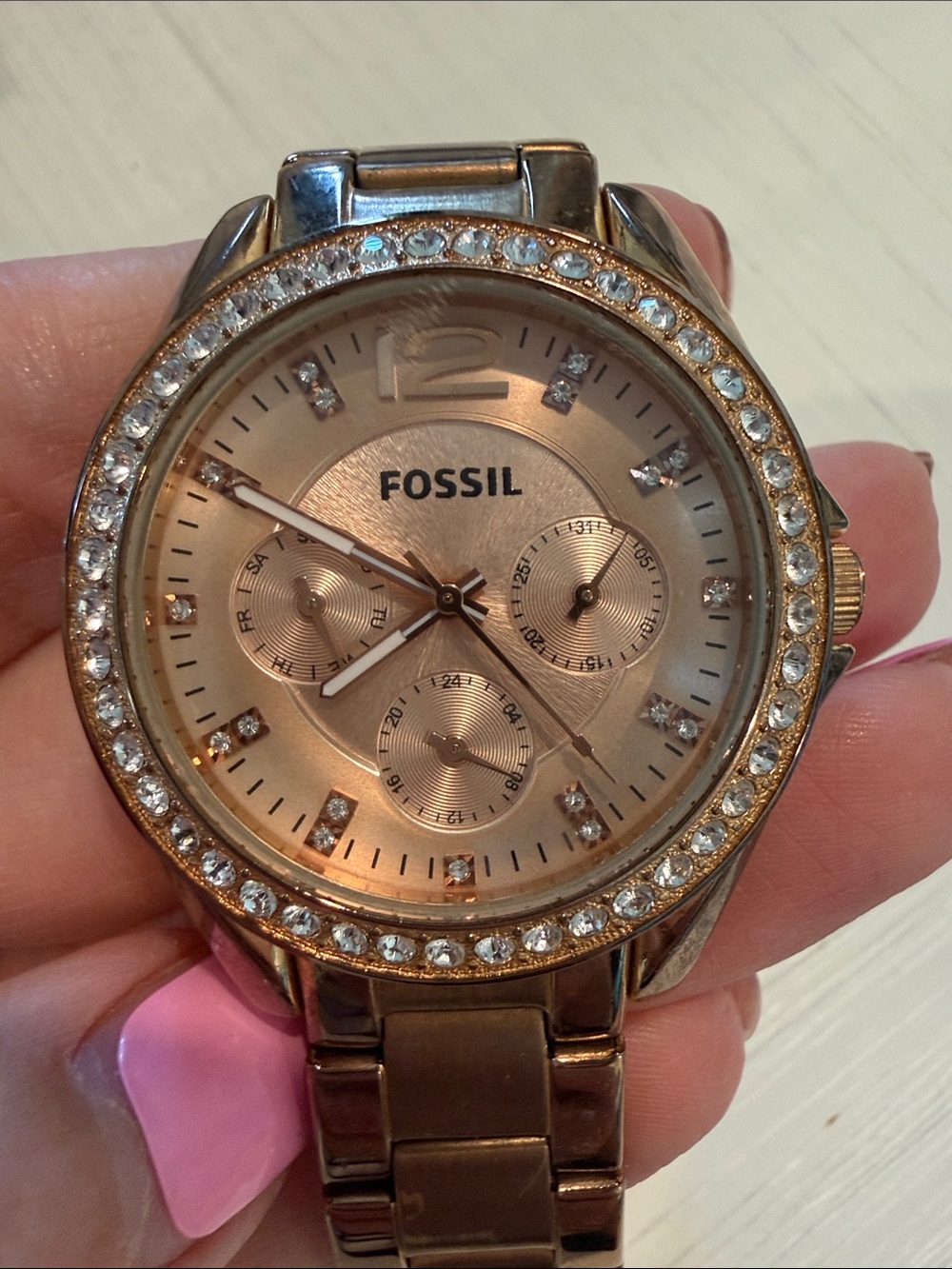 Fossil Riley Multifunction Rose Gold-Tone Watch - Picture 3 of 10